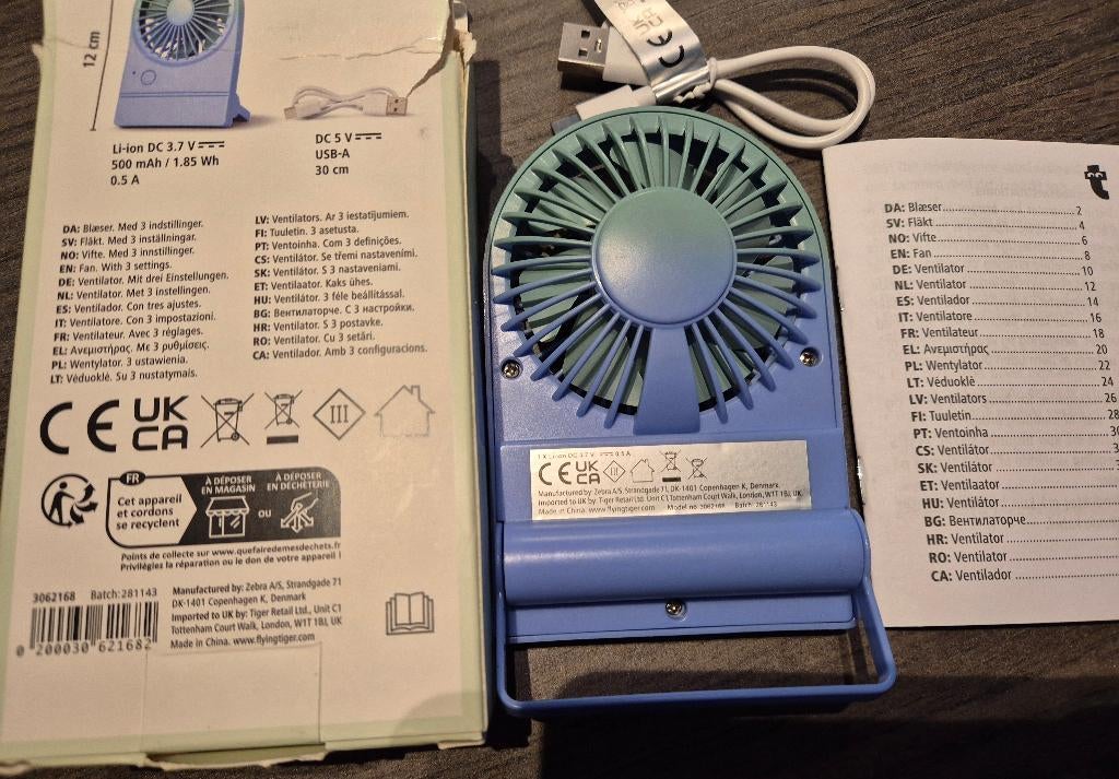 Draagbare ventilator, Ophalen of Verzenden, Nieuw, Overige