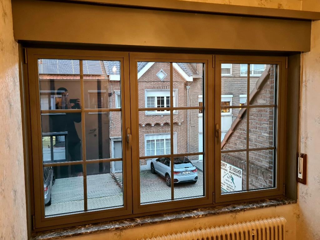 Aluminium dubbel draai kiepraam, Bricolage & Construction, Châssis & Portes coulissantes, Comme neuf, Châssis de fenêtre, Aluminium