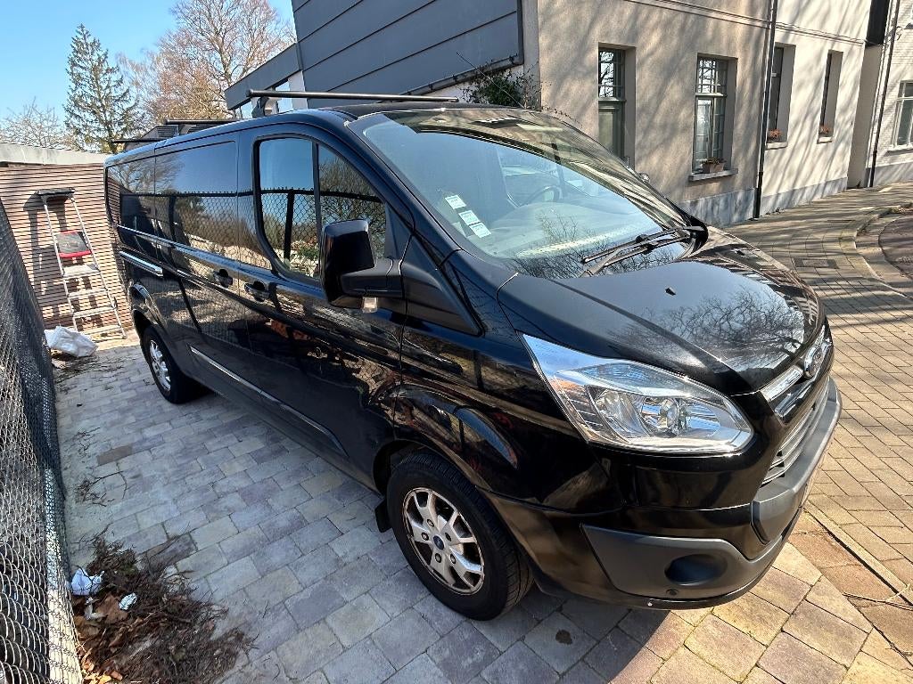 Ford Trans. Custom Trend Diesel, Zwart, 155PK, 2014, 89000km, Autos, Camionnettes & Utilitaires, Particulier, ABS, Caméra de recul
