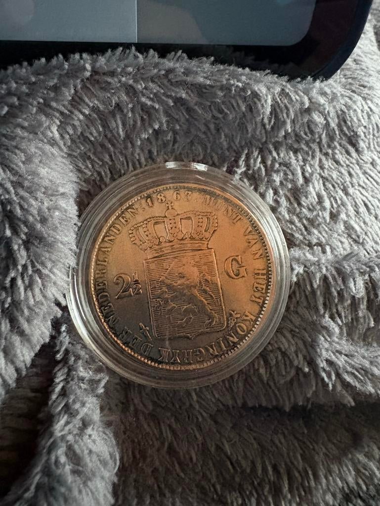 2,5 gulden 1863, Timbres & Monnaies, Monnaies | Europe | Monnaies euro, Enlèvement