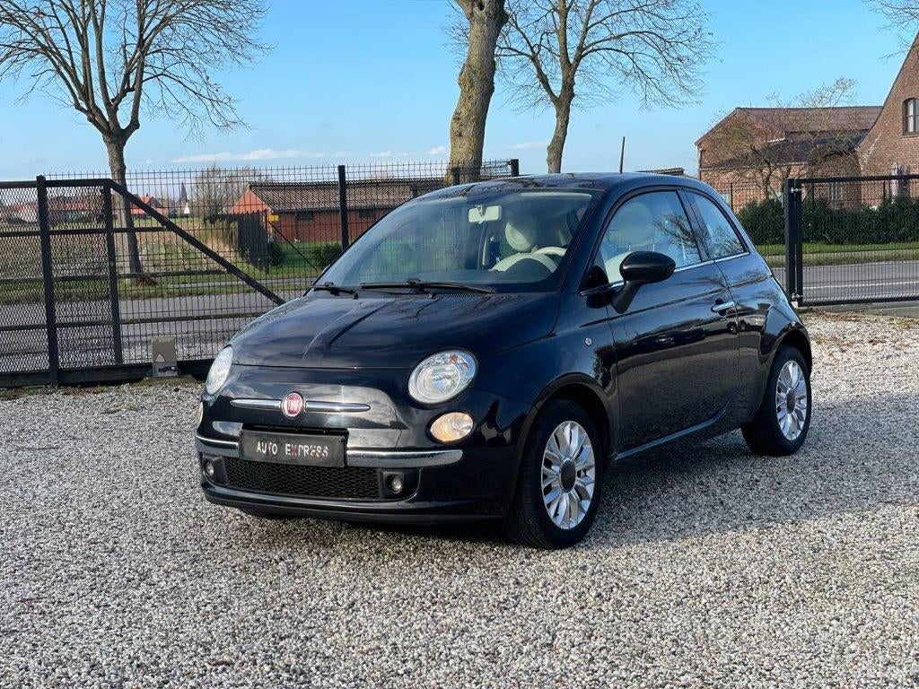 Fiat 500/1.2 Benzine/Clima/82000 KM/OpenDak/Garantie/***, Auto's, Fiat, Zwart, Handgeschakeld, Grijs, MyCar