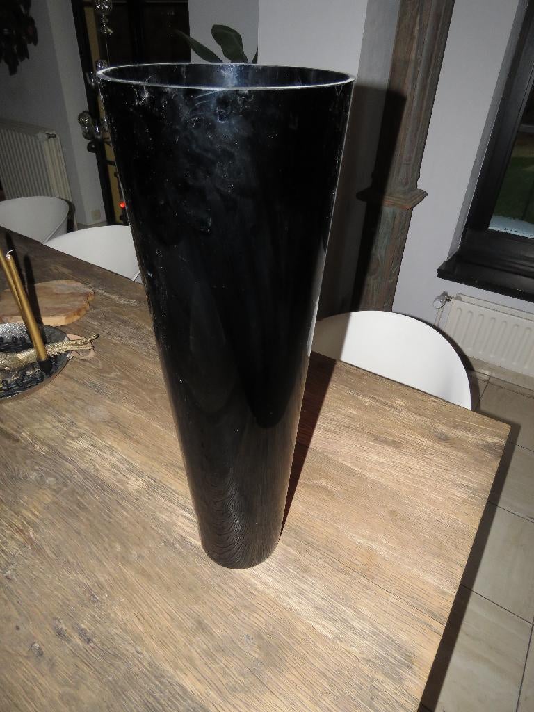 Vase conique en verre noir 70 cm, Maison & Meubles, Accessoires pour la Maison | Vases, Enlèvement