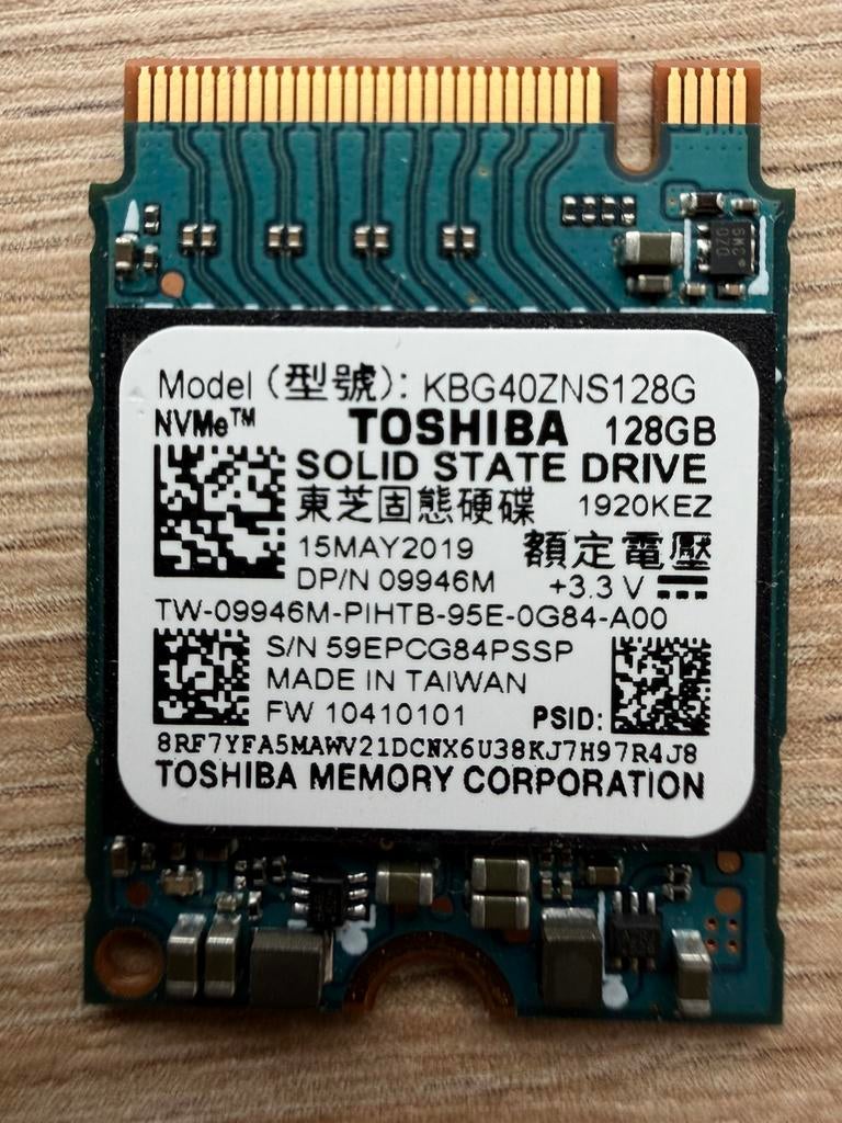 SSD NVME Toshiba 128 GB, SSD, Comme neuf, Autres connexions, Envoi