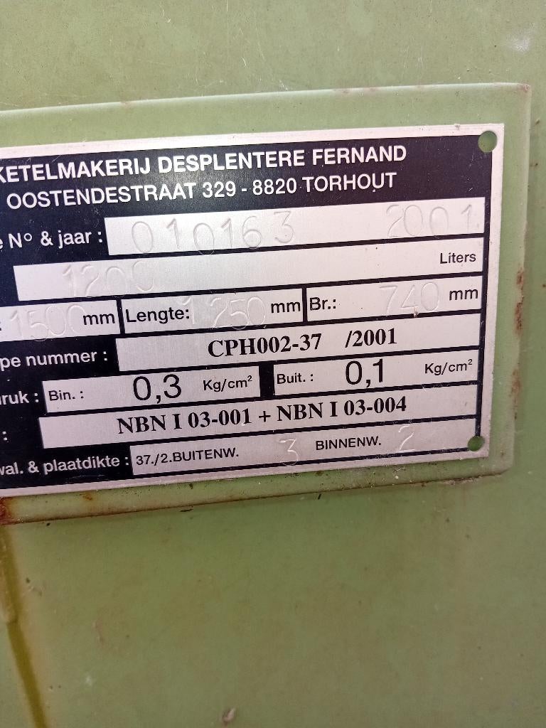 Réservoir de masalt à double paroi, Bricolage & Construction, Enlèvement, Utilisé, Autres métaux