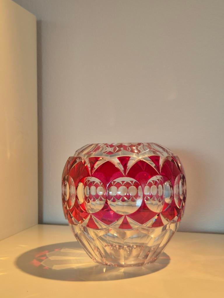 Petit vase boule en cristal Val Saint Lambert, Ophalen of Verzenden