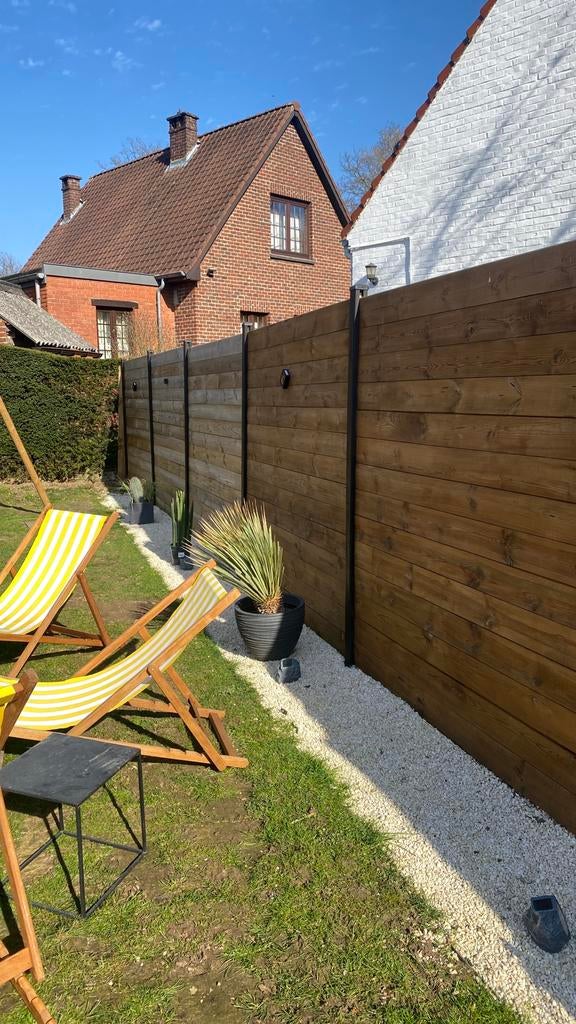 Bois palissade jardin lame finition, Jardin & Terrasse, Enlèvement, Comme neuf, Bois