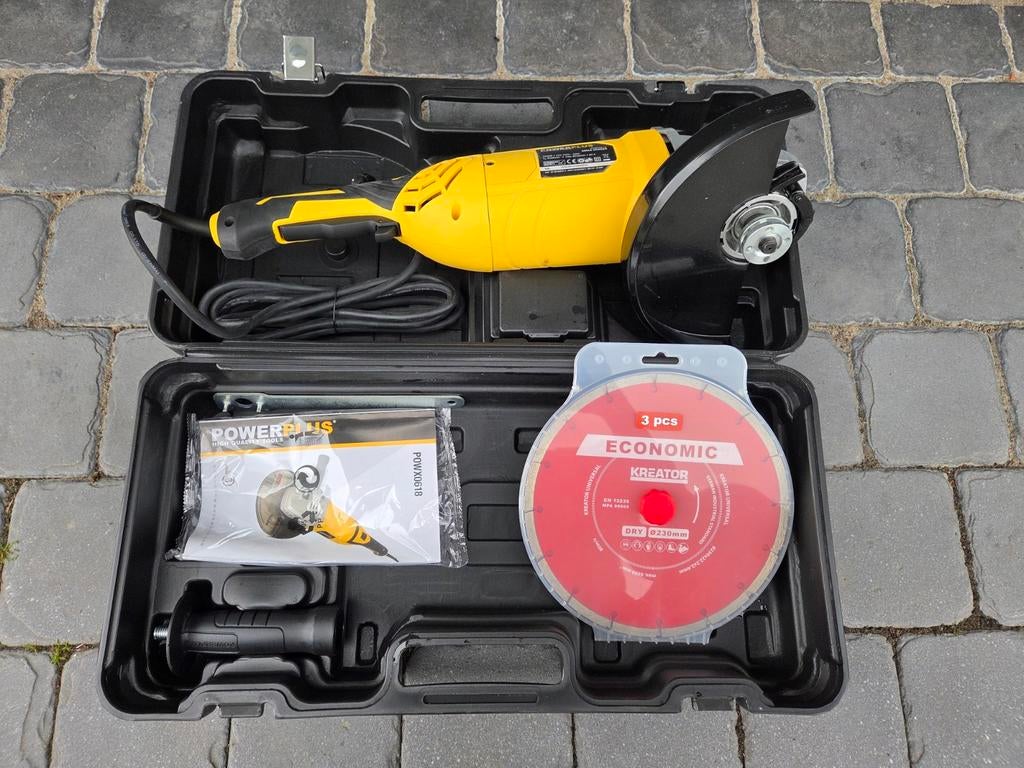 Powerplus haakse slijper 230mm (incl. koffer & schijven), Ophalen