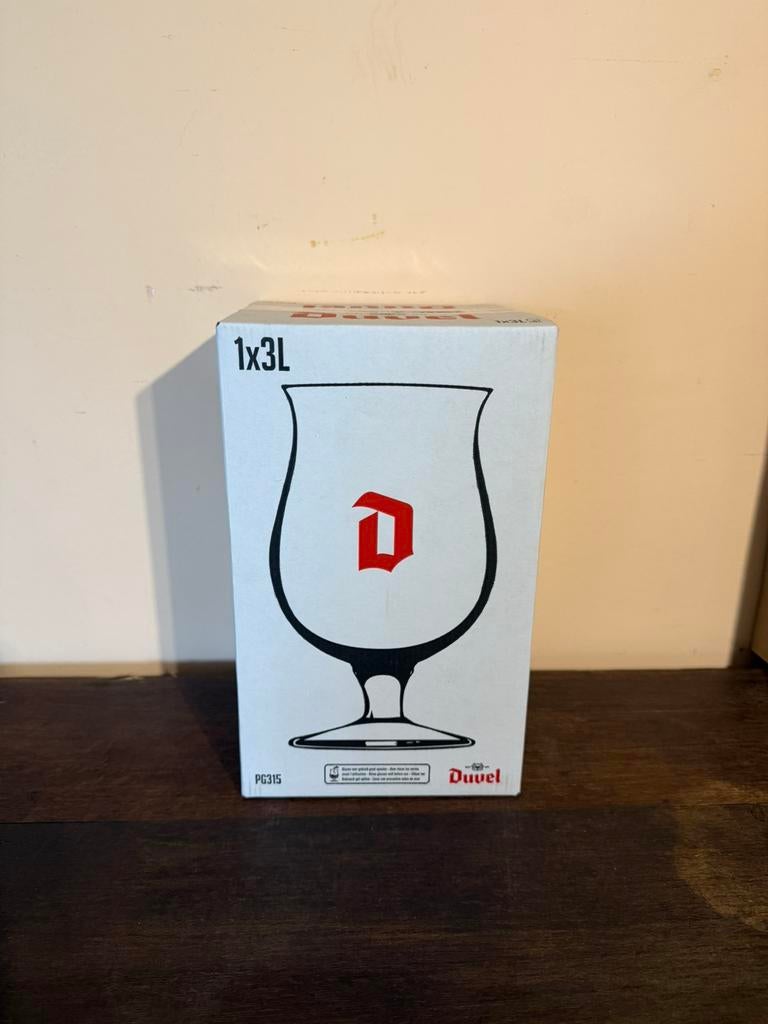 Duvel 3L glas — nieuw in doos (exclusieve editie), Verzamelen, Ophalen, Nieuw, Bierglas