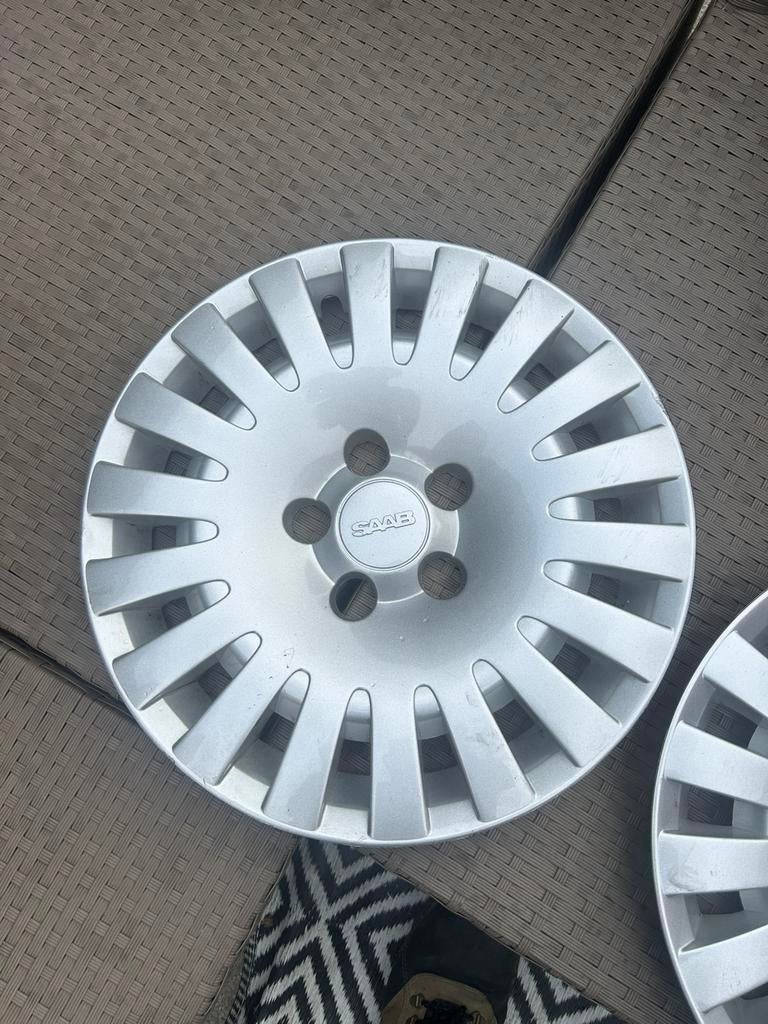 Saab 9-3 wieldoppen 15inch, Auto diversen, Wieldoppen, Ophalen, Zo goed als nieuw