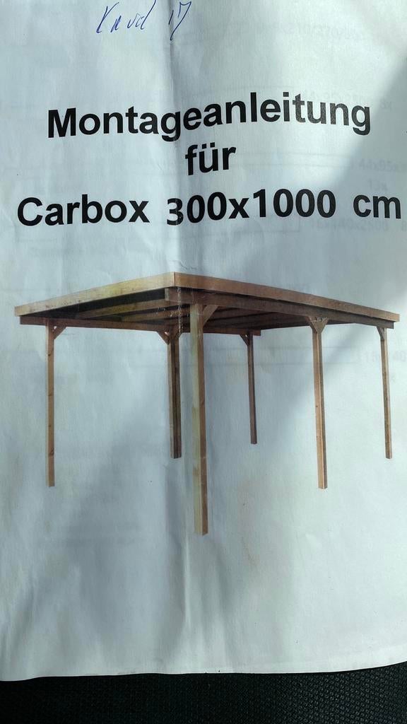 Carport /auvent 10M/3m/2,90h bois imprégné en kit + plan, Bricolage & Construction, Enlèvement, Comme neuf, Pin, Imprégné