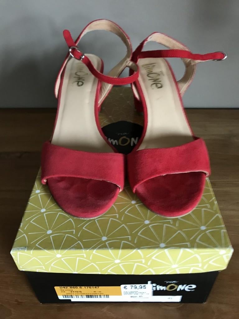Sandales à talons rouges de la marque LIMONE, taille 41, Rouge, Enlèvement ou Envoi, Comme neuf, Limone