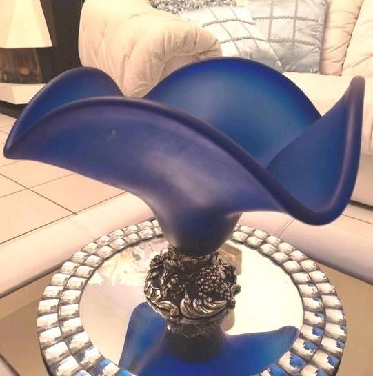 Vase en cristal de la collection Robean avec pied en argent, Enlèvement ou Envoi, Comme neuf