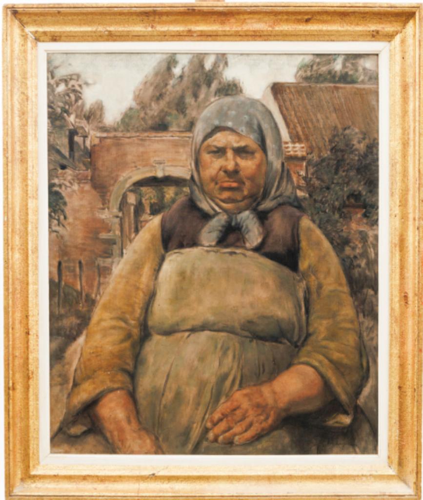 Victor Hageman (1868-1938): Boerin (O/D, 104 x 93 cm), Antiek en Kunst, Ophalen