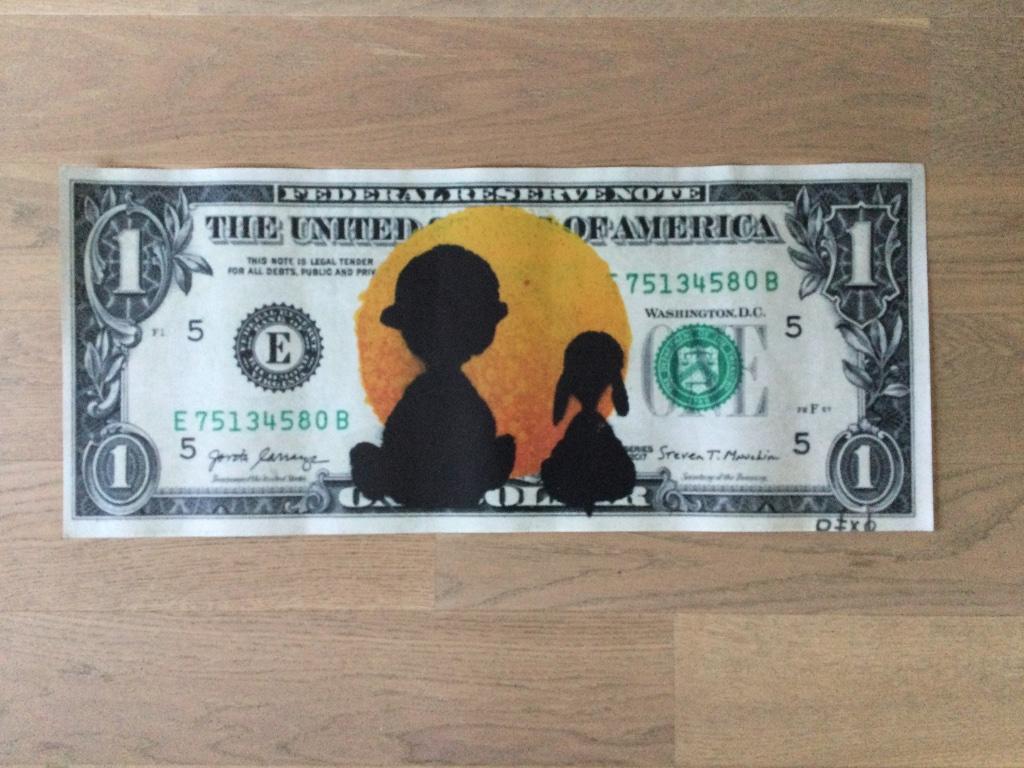 Poster 1 Dollar Charlie Brown & Snoopy, Verzamelen, Posters, Rechthoekig Liggend, Ophalen of Verzenden, Zo goed als nieuw, A1 t/m A3