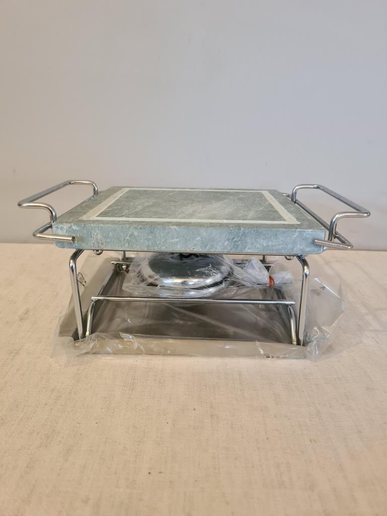 Tafelgrill, natuurstenen bakplaat werkt met brandspiritus., Electroménager, Plaques de gril, Neuf, Gril de table, Enlèvement ou Envoi