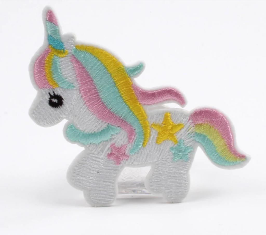 Unicorn éénhoorn strijkplaatje patch kinderen - 75 x 70 mm, Ophalen of Verzenden, Nieuw