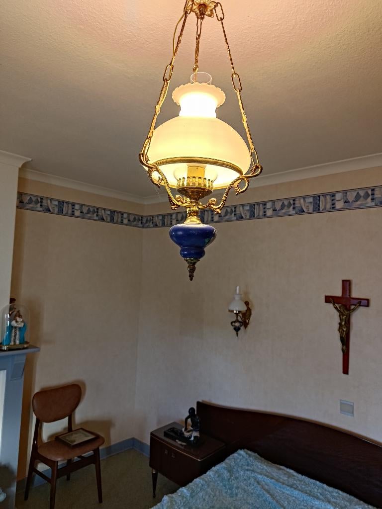 luchter met 2 wandlampen, Antiek en Kunst, Ophalen