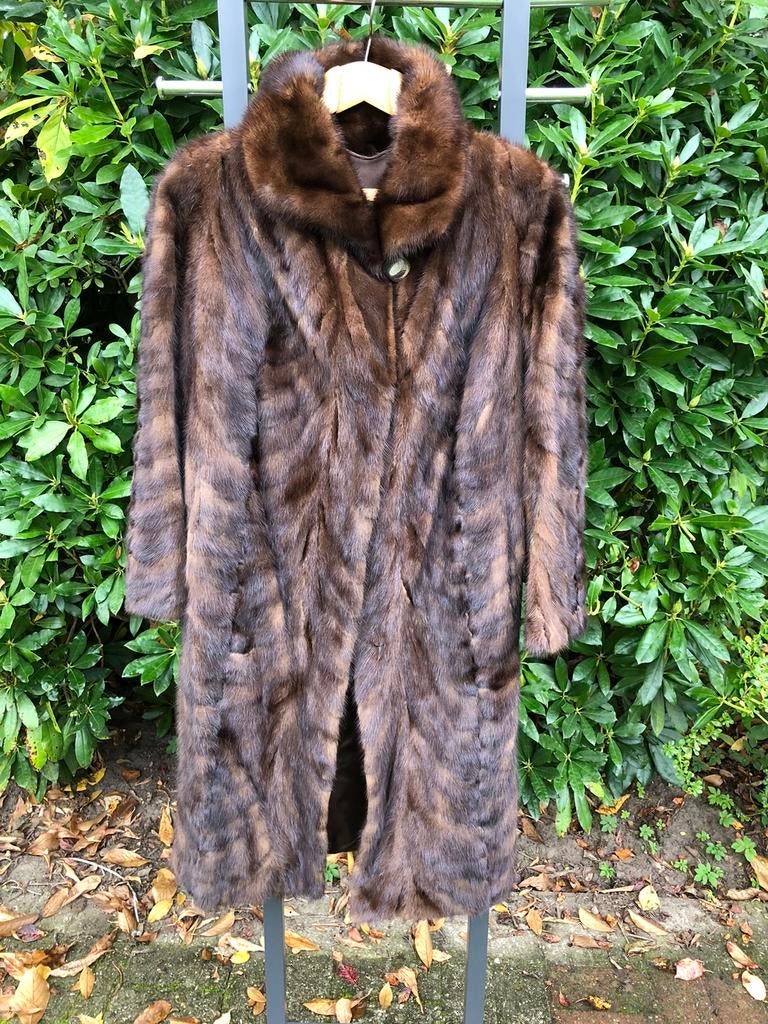 Pelsmantel nerts, Kleding | Dames, ANDERE, Bruin, Maat 42/44 (L), Ophalen of Verzenden