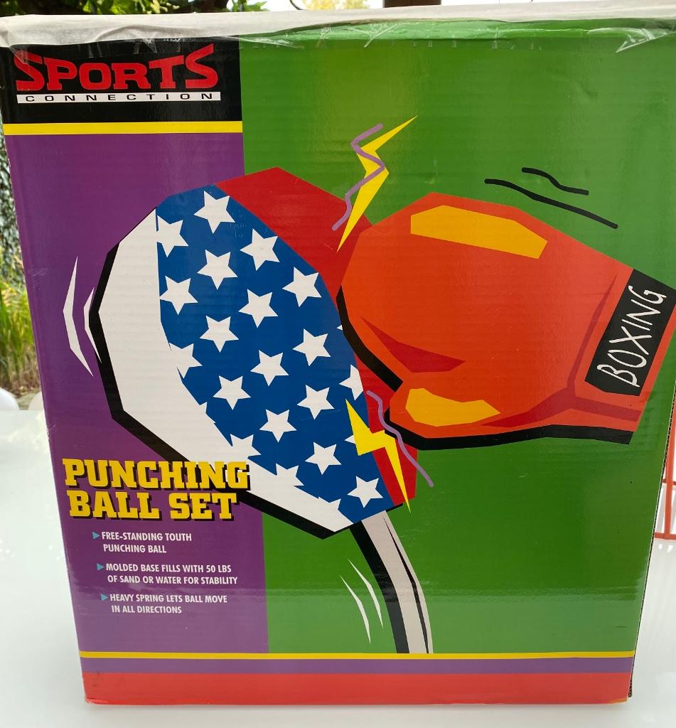 Boksbal met handschoenen voor kinderen, Ophalen, Gebruikt, Boksbal