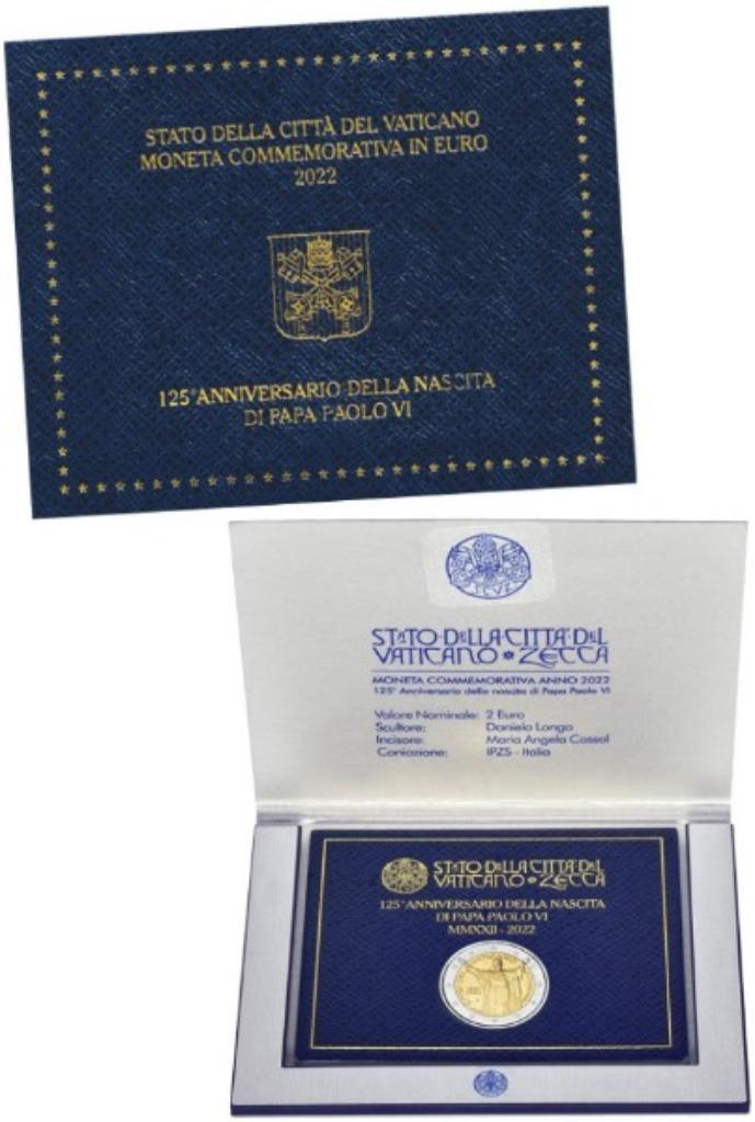 2 euro Vaticaanstad 2022 Paulus VI, Ophalen of Verzenden, Vaticaanstad, 2 euro