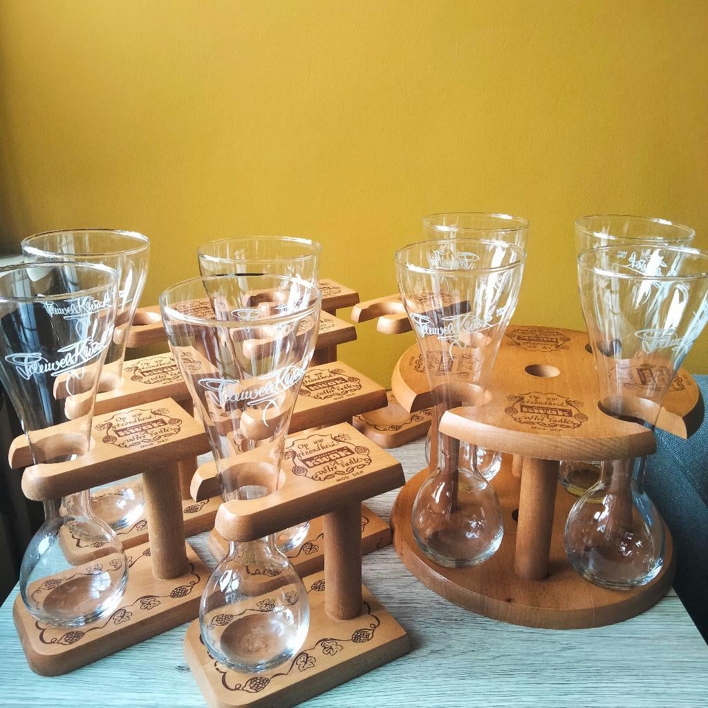 Vintage bierglazen Kwak + houders, Ophalen, Nieuw, Bierglas
