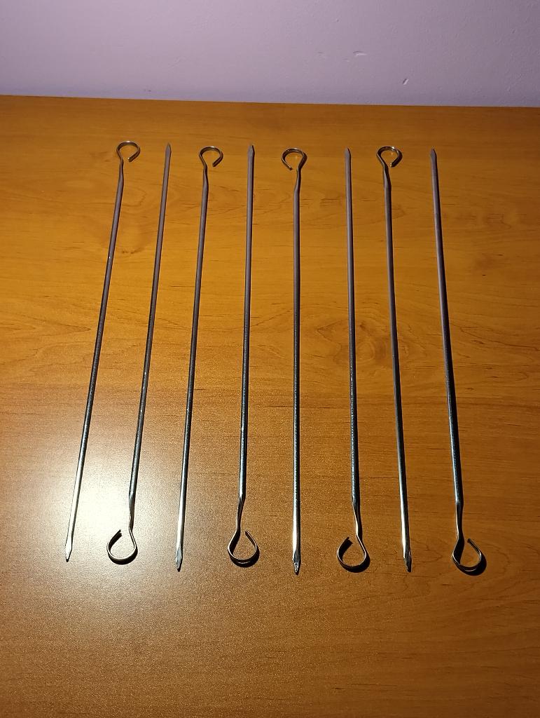 8 piques à brochette inox vintage, Enlèvement
