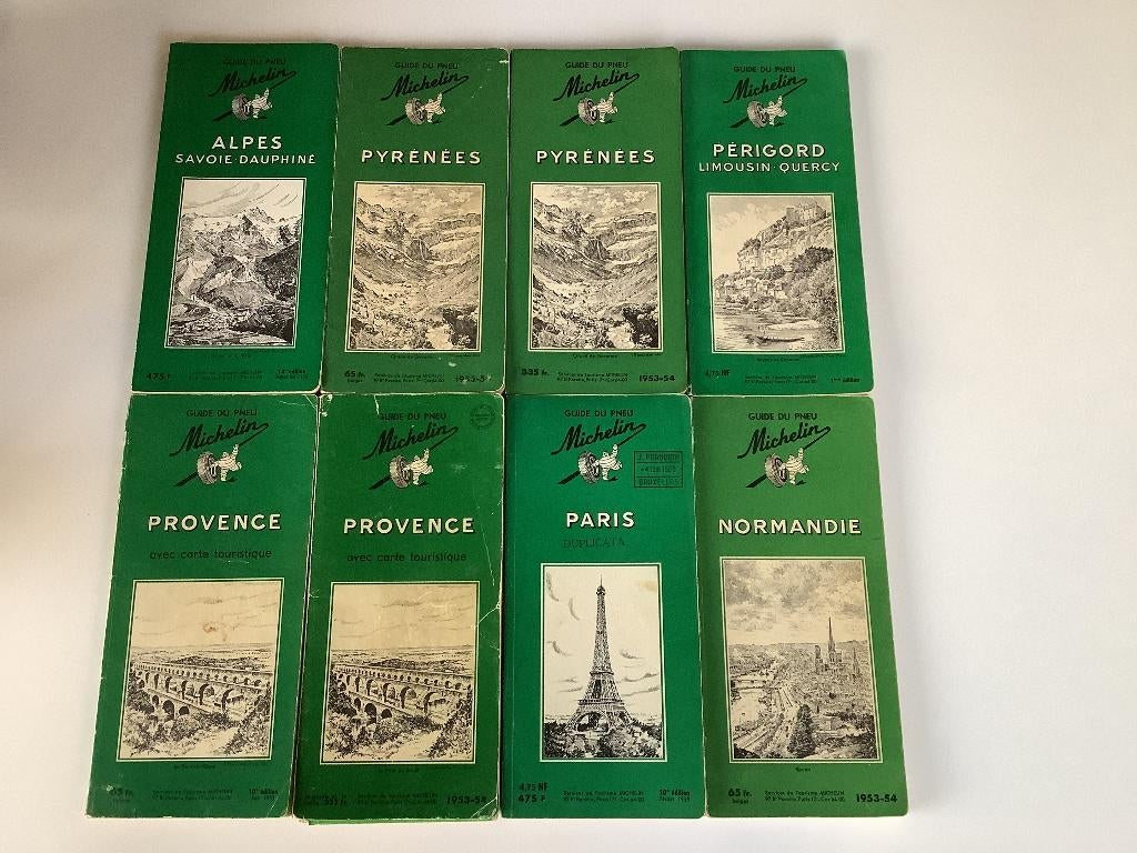 Groene Michelingidsen Frankrijk jaren 50'(voor verzamelaars), Boeken, Gelezen, Michelin, Michelin Editions, Europa