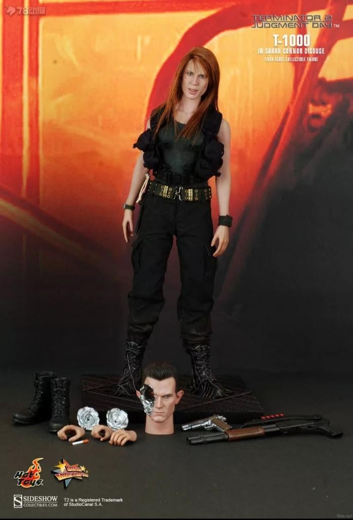 Terminator 2 " Hot Toys " 1/6 Sarah Connor T-1000, Verzamelen, Zo goed als nieuw