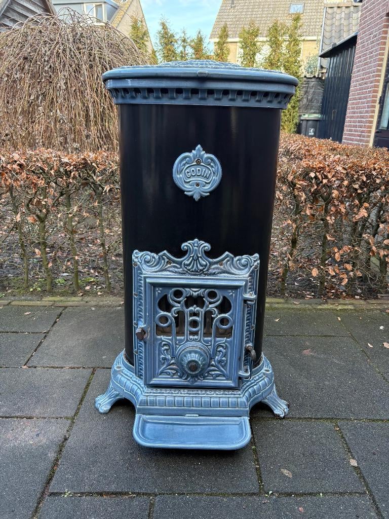 Poêle à bois Godin et/ou charbon 10 KW chauffé 350m3 I.Z.G.S, Enlèvement, Utilisé