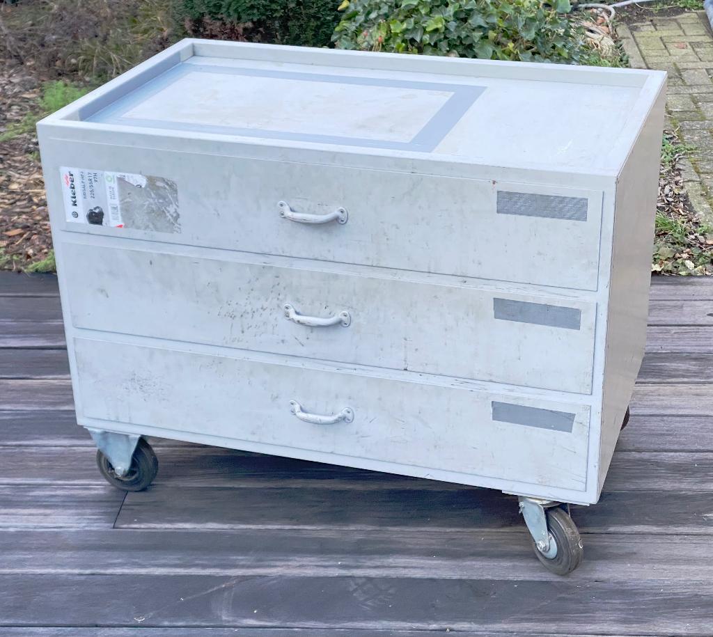 Verrijdbare werkbank gereedschapswagen 4mm stalen werkblad, Ophalen, Zo goed als nieuw, 70 tot 120 cm