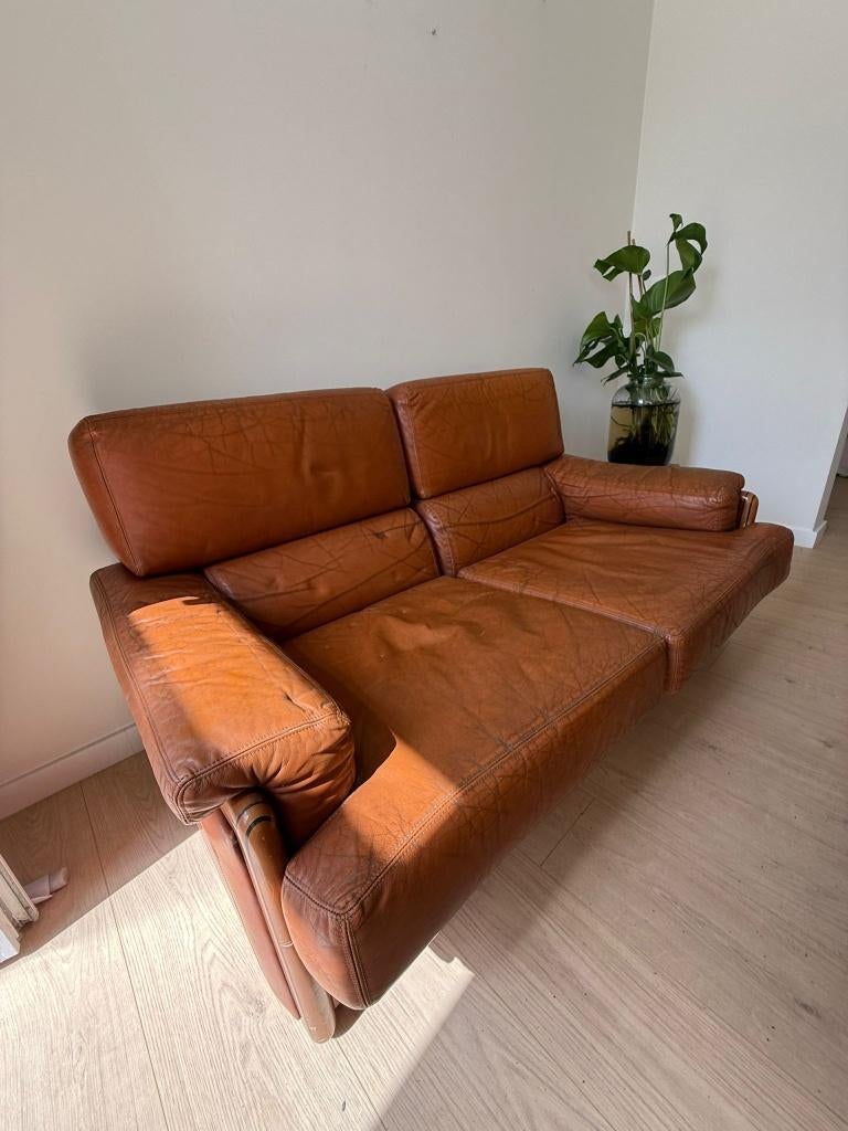 Comfortabele 2-zit lederen sofa, Ophalen, Gebruikt, Leer