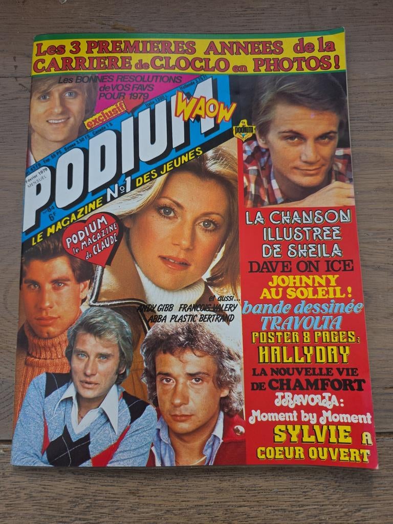 Magazine Podium 1979  Posters Johnny  Cloclo Sardou Sheila, Enlèvement ou Envoi