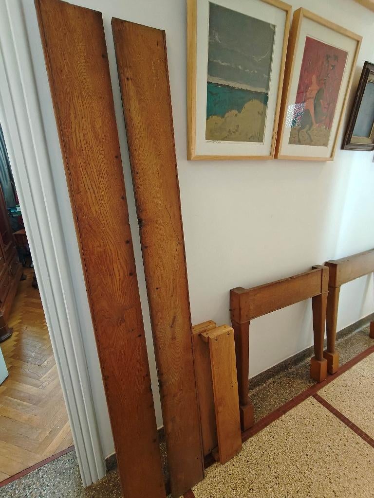 Table de boulangerie ancienne : pieds et traverses en chêne, Enlèvement