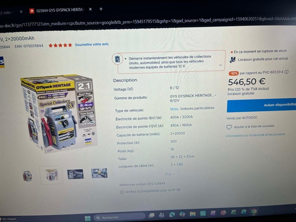 BOOSTER DE BATTERIE, Autos : Pièces & Accessoires, Enlèvement, Neuf, Renault