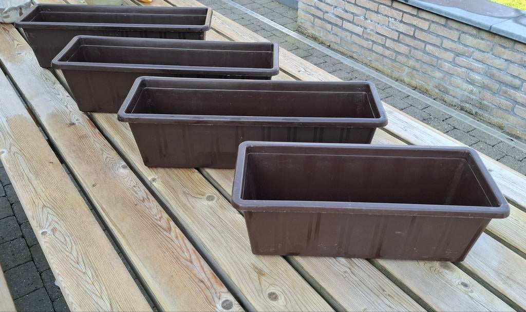 Set bloembakken - 3x 50lx17br14h & 1x 40lx17brx14h, Ophalen of Verzenden