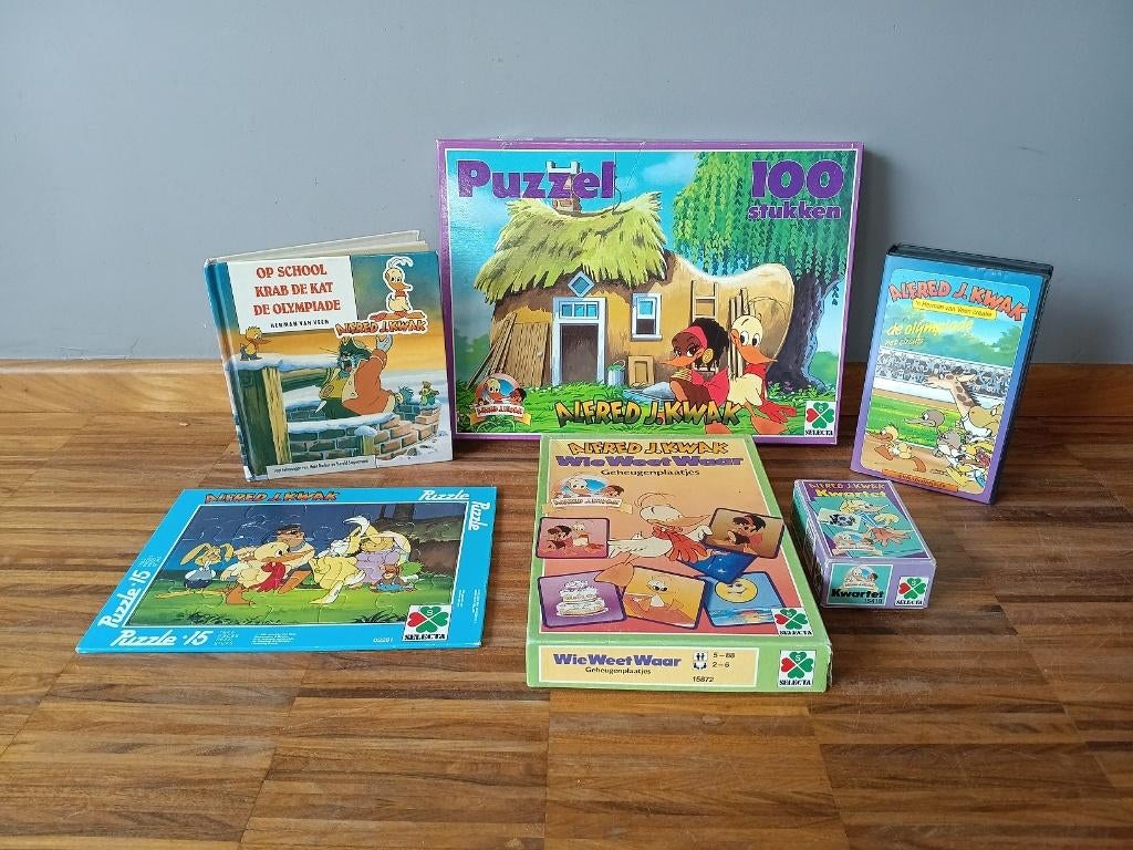 Set Alfred J. Kwak, jaren 80-90 (set 1), Verzamelen, Ophalen of Verzenden, Zo goed als nieuw