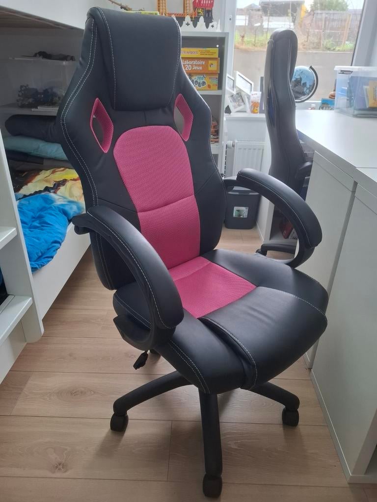 Fauteuil de bureau rose sur roulettes, Maison & Meubles, Chaises de bureau, Rose