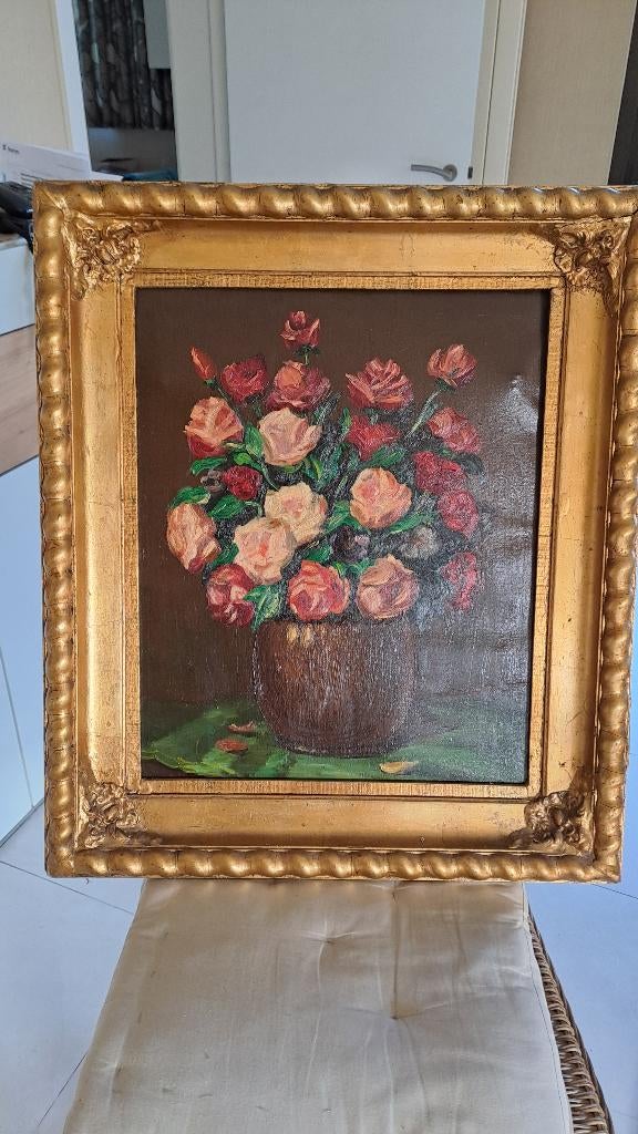 Schilderij bloemen, Antiek en Kunst, Ophalen