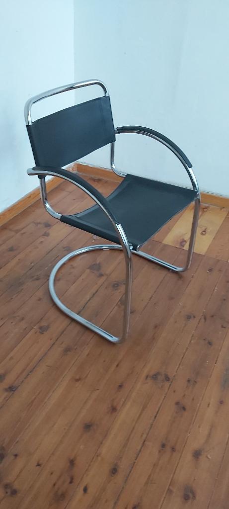 VENDU - 5 chaises vintage style Marcel Breuer Années 80, Maison & Meubles, Chaises, Enlèvement, Cuir, Modernisme, inspiration Marcel Breuer