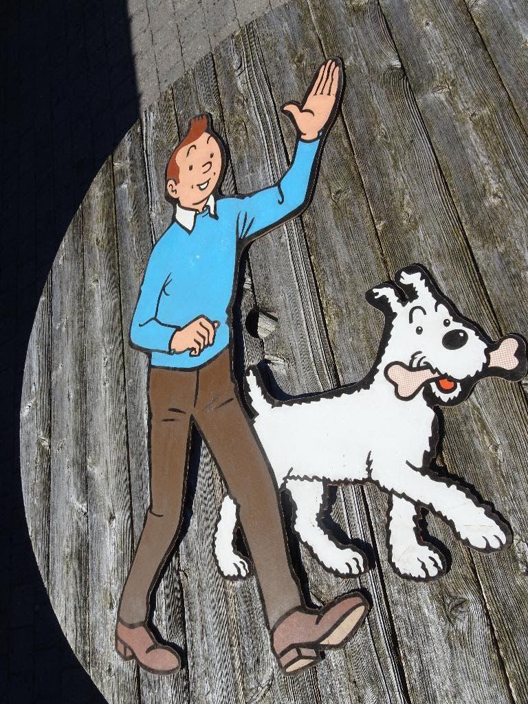 PLV en isorel - Silhouette de Tintin et Milou, Collections, Enlèvement ou Envoi, Tintin, Utilisé, Image, Affiche ou Autocollant