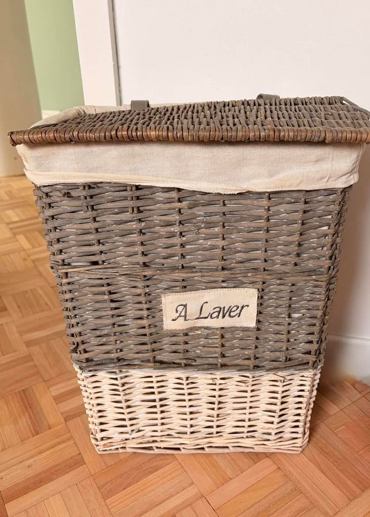 panier  en osier pour linge, Enlèvement ou Envoi, Comme neuf, Osier, Panier
