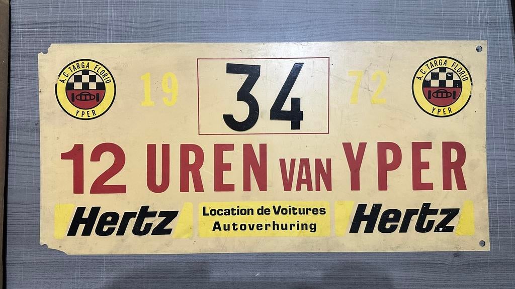 12 Uren van Yper 1972 rallyplaat, Enlèvement ou Envoi, Utilisé
