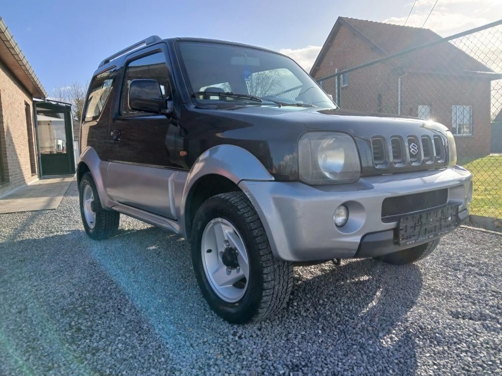 suzuki jimny #4x4# 1300cc benzine !!leder airco!! gekeurd, Auto's, Zwart, Leder, Bedrijf, Handgeschakeld