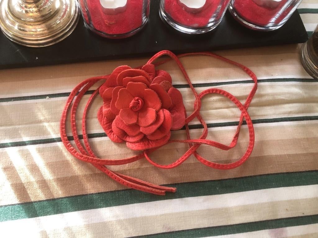 Fleur ceinture en cuir, Cuir véritable, Enlèvement, Ceinture, Neuf