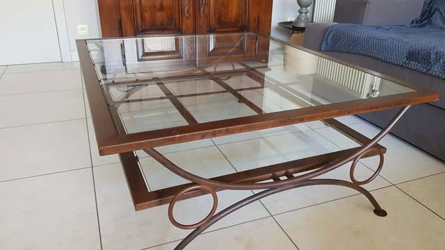 Glazen salontafel, Ophalen, Gebruikt, 100 tot 150 cm, 50 tot 100 cm