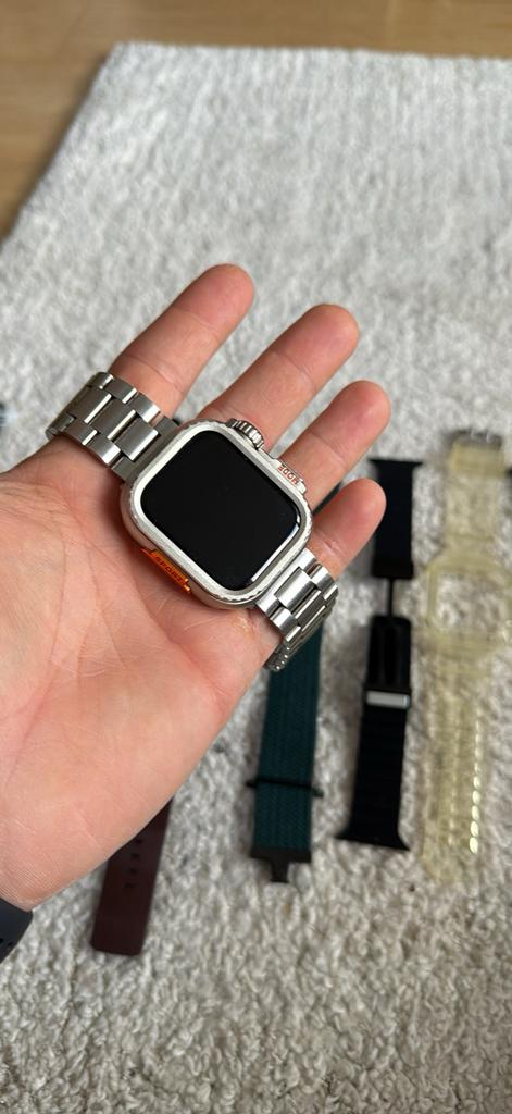 Apple watch 9 cellular 45m + extra’s, Ophalen, Zwart