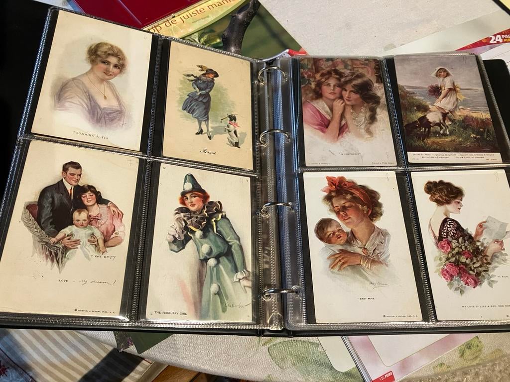 Oude wenskaarten ( begin 1900) van illustrateurs, Ophalen