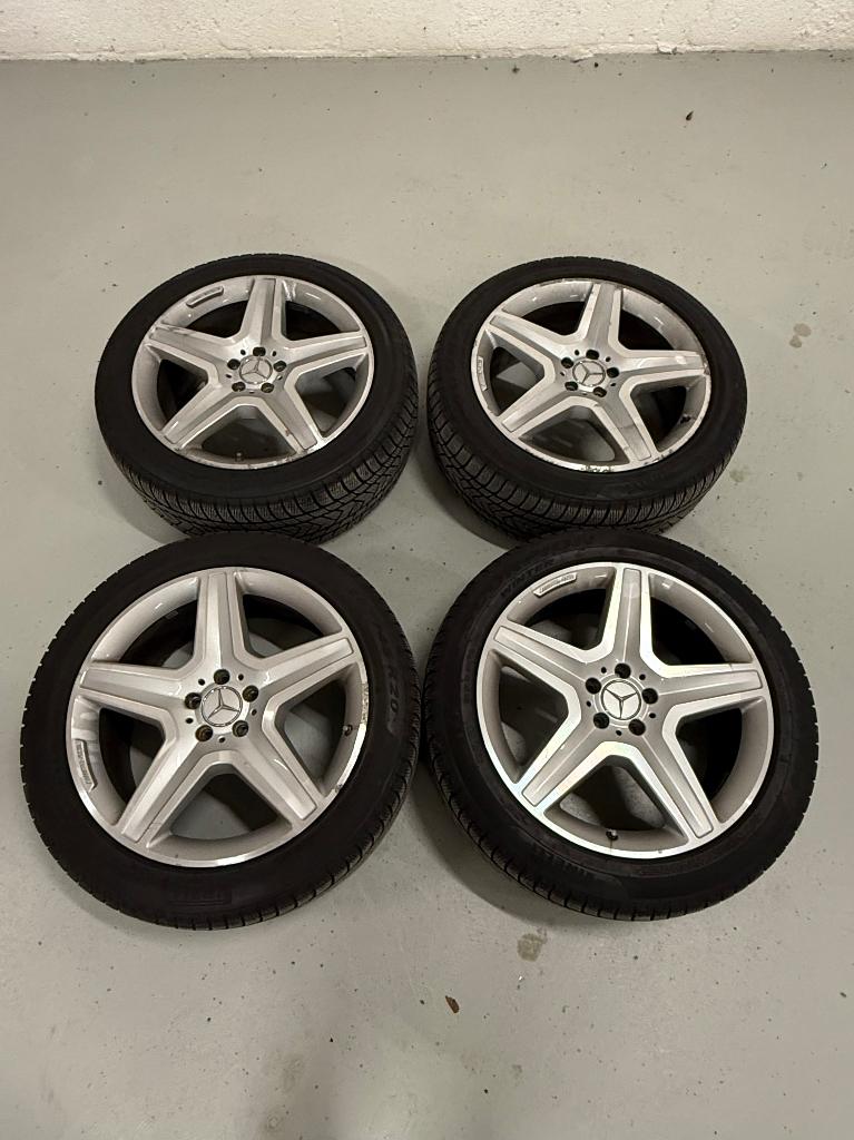 Jantes Mercedes GLE ML AMG 20 avec pneus hiver Pireli, Pneus et Jantes, Pneus hiver, 265 mm, Enlèvement