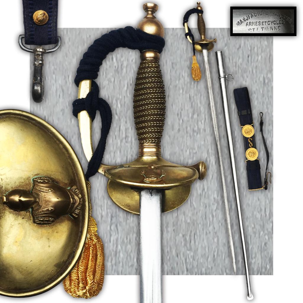🚨Rare Épée de l'école polytechnique Saint Etienne XIX, Collections, Enlèvement ou Envoi, Armée de terre, Épée ou sabre