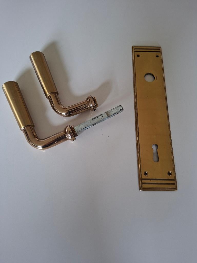 Poignées de porte anciennes en laiton cuivré massif, Antiquités & Art, Enlèvement, Cuivre